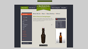 Web mobile Croxsons web site bottles interactive web plugin sketchfab WebGL