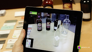 Web mobile app designar augmented reality applicaiton clear glass refraction bottle fmcg design iPad Apple