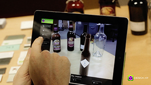 Web mobile app designar augmented reality applicaiton glass bottle fmcg design iPad Apple