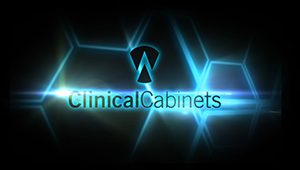 3D CGI Clinical cabinets aniamted logo motion graphics medical clean rooom blue