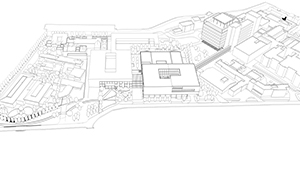 3D CGI Architectural visualisation competition graphics minimal aerial view line drawing sketch 02